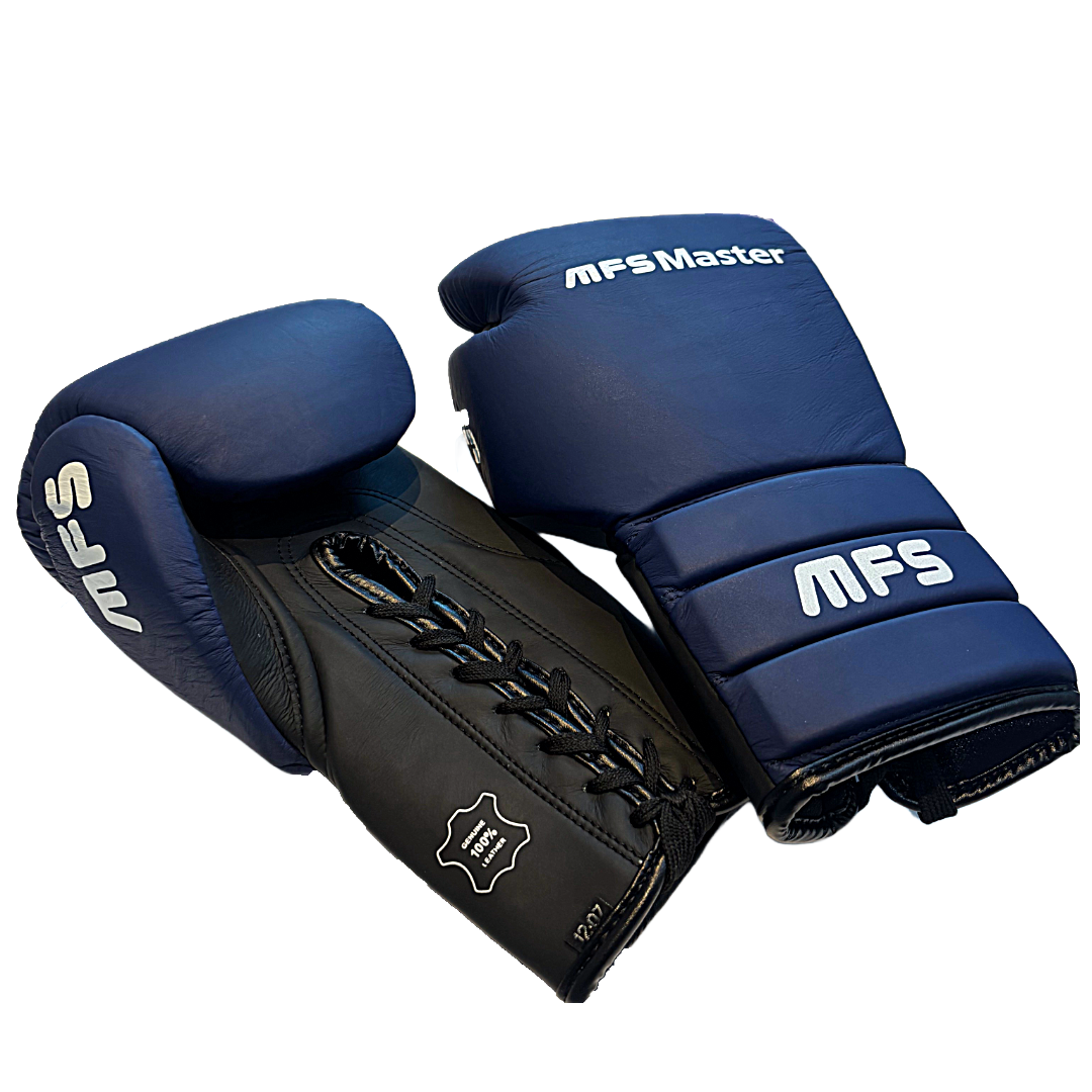 MFS boxing glove .Master Range Competition genuine leather 12oz lace up Glove image 1