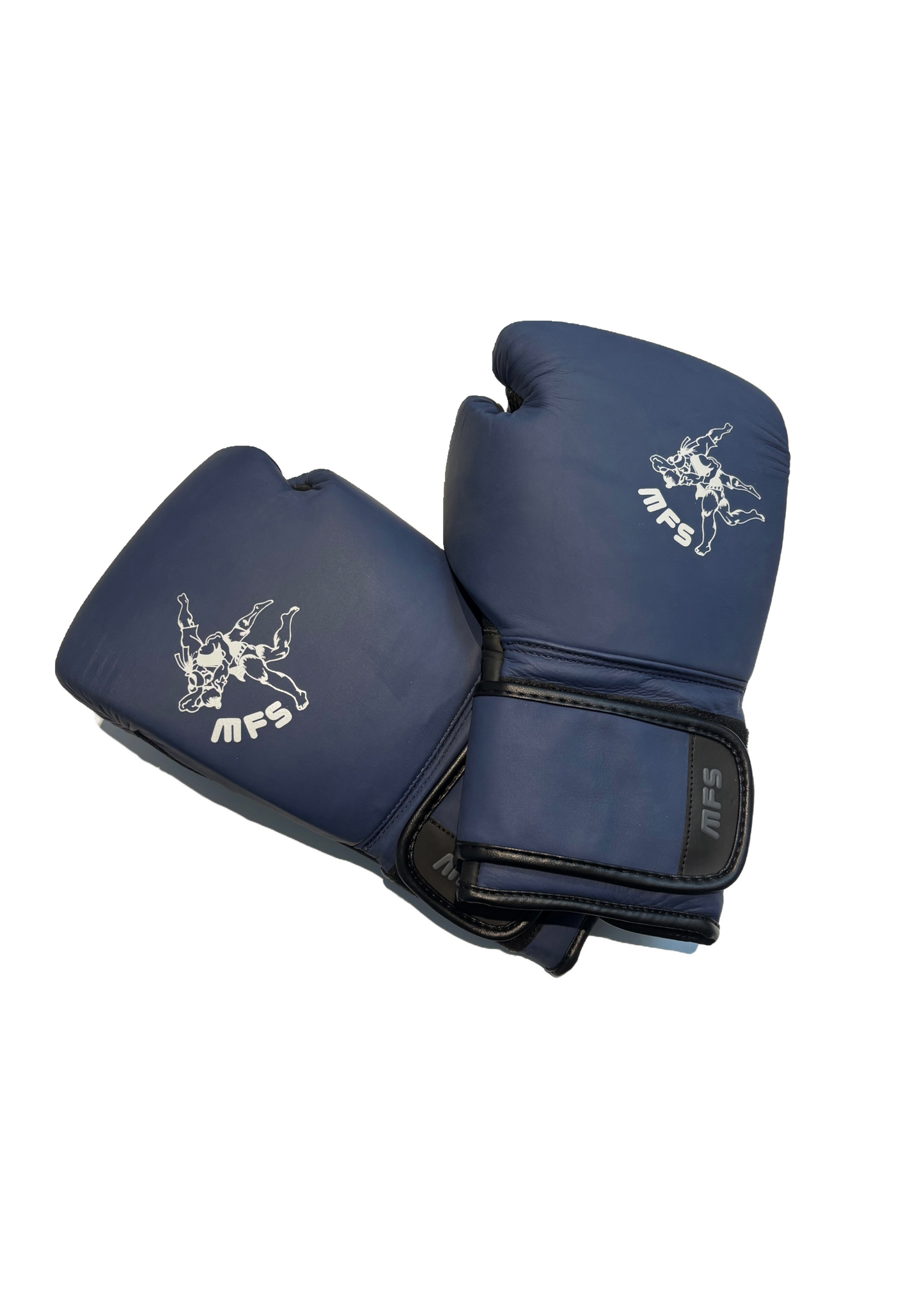 MFS Boxing Gloves 140z- 16oz Masters Range Matt Black & Blue